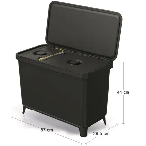 Prosperplast Odpadkový kôš SYSTEMO 10 L + 23 L čierny