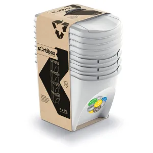 Kos na triedeny odpad Nabbi Sortibox 4x25 l popolava siva