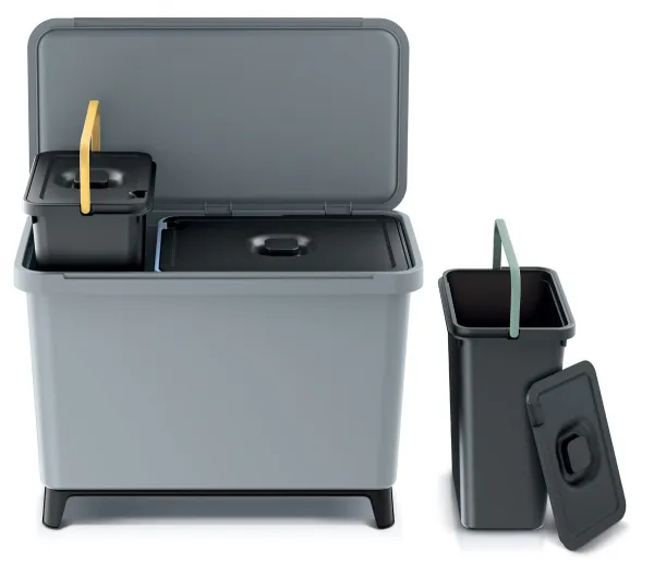 Prosperplast Odpadkový kôš SYSTEMO 10 L + 23 L čierny