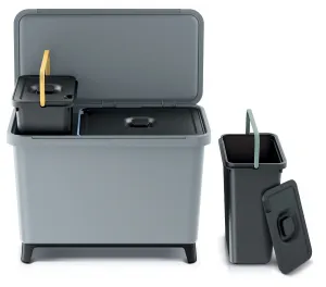 Prosperplast Odpadkový kôš SYSTEMO 10 L + 23 L čierny