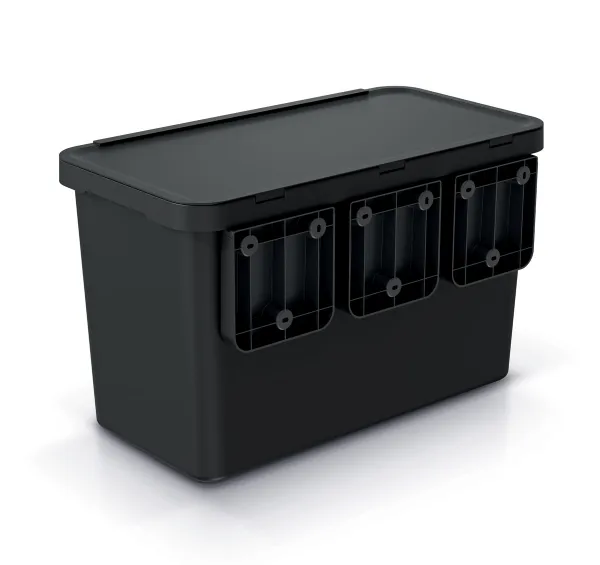 Prosperplast Odpadkový kôš SYSTEMO 10 L + 23 L čierny