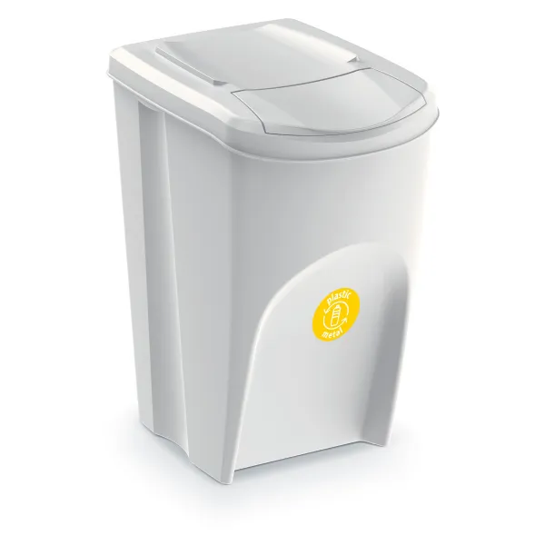 Prosperplast Sada 4 odpadkových košov Soorti na triedený odpad 4 x 35 l biela