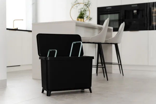 Prosperplast Odpadkový kôš SYSTEMO 10 L + 23 L čierny