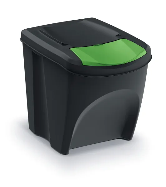 Kôš na triedený odpad Sortibox 25 l, 3 ks, čierna
