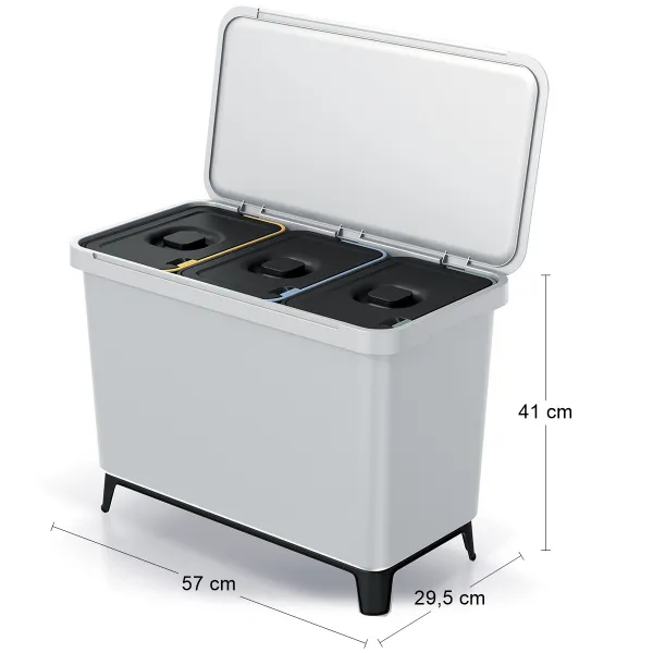 Prosperplast Odpadkový kôš SYSTEMO 3x10 L svetlo šedý
