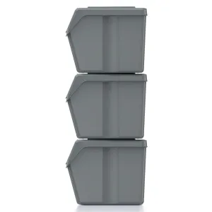 Prosperplast Sada košov na triedenie odpadu HADAR II 3x20L sivý kameň