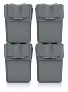 Prosperplast Súprava košov na triedenie odpadu HADAR 4x20L sivý kameň
