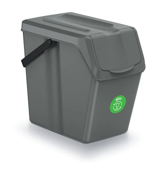 Prosperplast Súprava 3 odpadkových košov COMPO II 3x25L sivý kameň