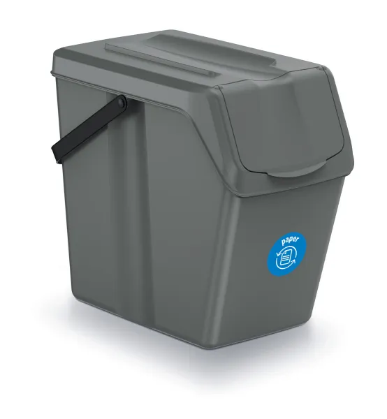 Prosperplast Súprava 3 odpadkových košov COMPO II 3x25L sivý kameň