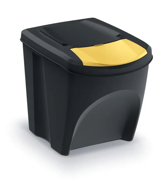 Prosperplast Sada 4 odpadkových košů Soorti na tříděný odpad 4 x 25 l černá