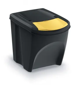 Prosperplast Sada 4 odpadkových košů Soorti na tříděný odpad 4 x 25 l černá
