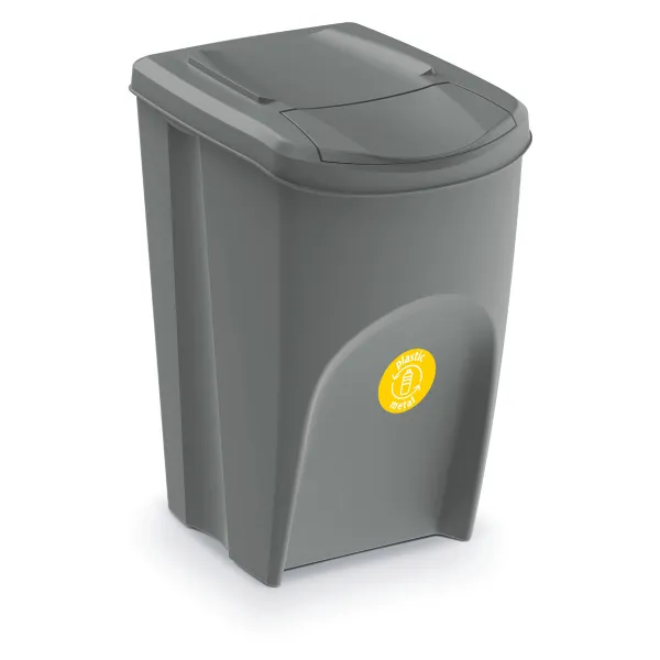 Prosperplast Súprava košov na triedenie odpadu ECOBOX 3x35L sivý kameň