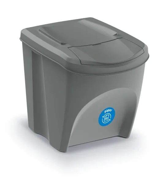 Prosperplast Sada 4 odpadkových košů Soorti na tříděný odpad 4 x 25 l šedá