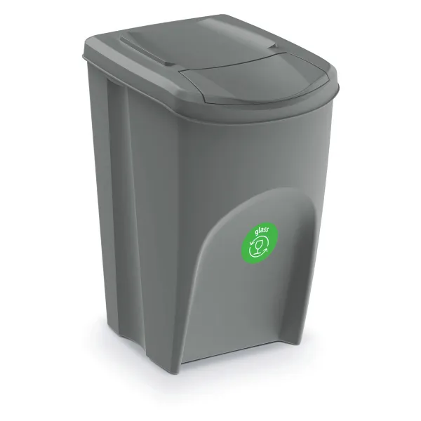 Prosperplast Sada 4 odpadkových košů Soorti na tříděný odpad 4 x 35 l šedá