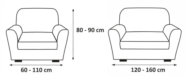 Poťah multielastický na sedaciu súpravu, Lazos, hnedý dvojkreslo - š. 120 - 160 cm
