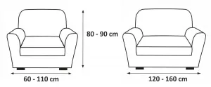 Poťah multielastický na sedaciu súpravu, Lazos, hnedý dvojkreslo - š. 120 - 160 cm