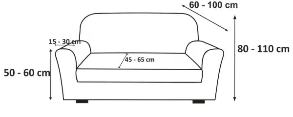Poťah elastický na sedaciu súpravu, Andrea, bielo-čierna kreslo - š. 60 - 110 cm
