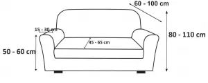 Poťah elastický na sedaciu súpravu, Andrea, bielo-čierna kreslo - š. 60 - 110 cm
