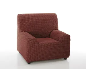 Poťah na sedačku multielastický, dezén SADA, tehlový štvorkreslo 240 - 270 cm
