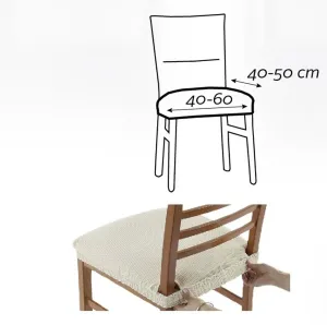 Poťah elastický na sedák stoličky, MARTIN, béžový, komplet 2 ks,