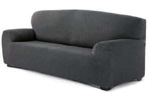 Poťah na sedačku multielastický, dezén MARTIN, tm.šedý štvorkreslo - š. 220 - 260 cm