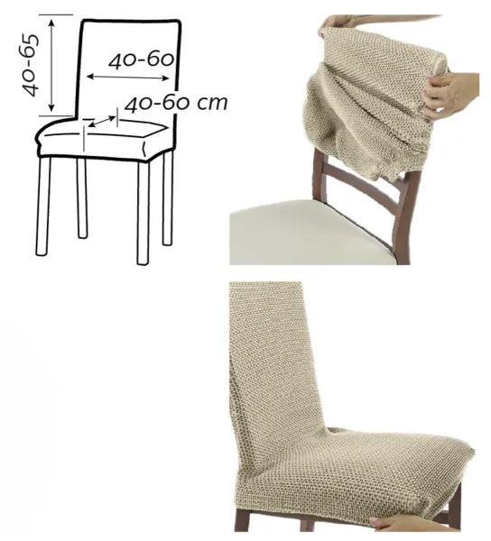 Poťah elastický na celú stoličku, komplet 2 ks MARTIN, teracotta