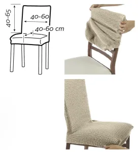 Poťah elastický na celú stoličku, komplet 2 ks MARTIN, teracotta