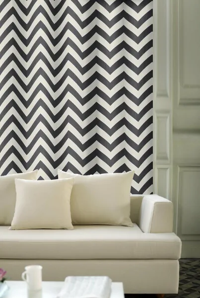 Výprodej Dekoračné látky, OXY Zig Zag, tmavo šedá, 150 cm