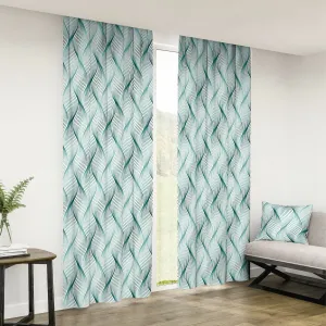 Záves dekoračný alebo látka, OXY Waves, tyrkysový, 150 cm 150 cm