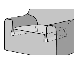 Poťah na sedačku multielastický, Denia, modrý štvorkreslo - š. 220 - 260 cm