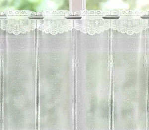 Záclona žakárová, Eva vitrážka metráž, biela 90 cm