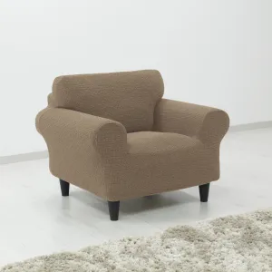 Poťah na sedačku multielastický, Denia, oriešková štvorkreslo - š. 220 - 260 cm