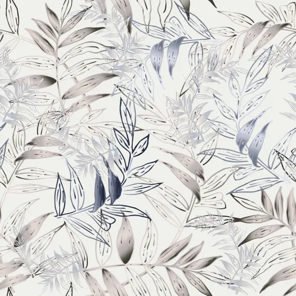 Záves dekoračný alebo látka, Soft Jaseňové lístie, sivá a béžová, 150 cm 150 cm