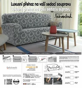 Poťah na sedačku multielastický, dezén ISTANBUL kreslo 70 - 110 cm
