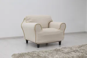 Poťah na sedačku obojstranný elastický, Irpin, béžový dvojkreslo 140 x 180 cm