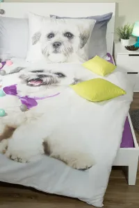 Obliečky bavlnené, Šteňa s mašľou
