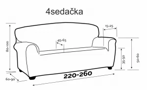 Poťah na sedačku obojstranný elastický, Irpin, šedý dvojkreslo 140 x 180 cm