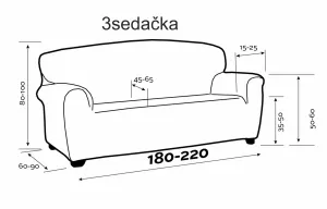 Poťah na sedačku obojstranný elastický, Irpin, šedý dvojkreslo 140 x 180 cm