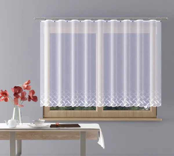 Záclona žakárová, BALERA metráž, biela 140 cm