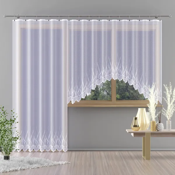 Hotová záclona alebo balkónový komplet, IGNIS, biela 180 x 250 cm