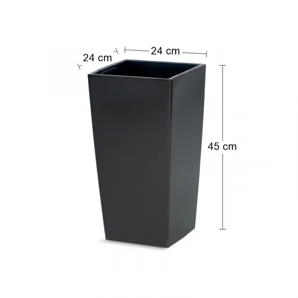 Prosperplast Kvetináč s vložkou Urbi Square (24 x 45 x 24 cm (Š x V x H), antracitová)