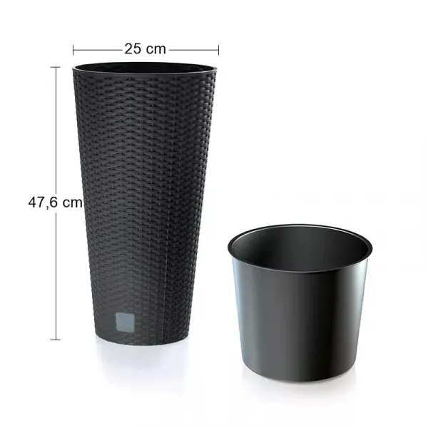 NABBI DRTUS250 plastový kvetináč 25 cm antracit