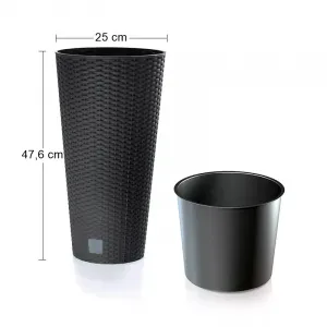 NABBI DRTUS250 plastový kvetináč 25 cm antracit