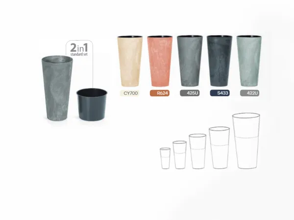 NABBI DTUS250E plastový kvetináč 25 cm antracit