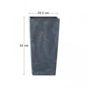Prosperplast Kvetináč s vložkou Urbi Square (30 x 55 x 30 cm (Š x V x H), antracitová/betón)
