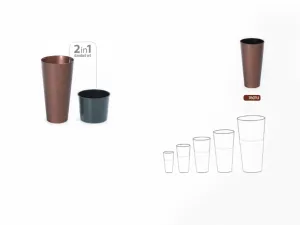 NABBI DTUS200C plastový kvetináč 20 cm hrdzavá