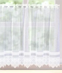 Záclona žakárová, Emma vitrážka metráž, biela 70 cm