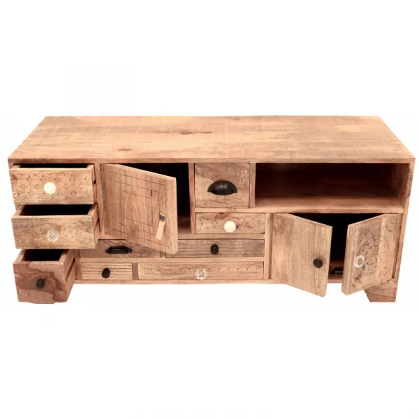 indickynabytok.sk - TV stolík Manu 120x50x45 indický masív mango