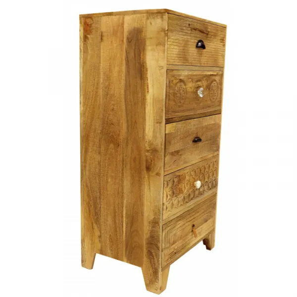indickynabytok.sk - Komoda Manu 60x120x45 indický masív mango