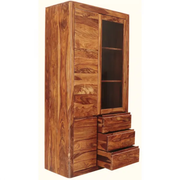 indickynabytok.sk - Vitrína Tina 100x190x45 indický masív palisander